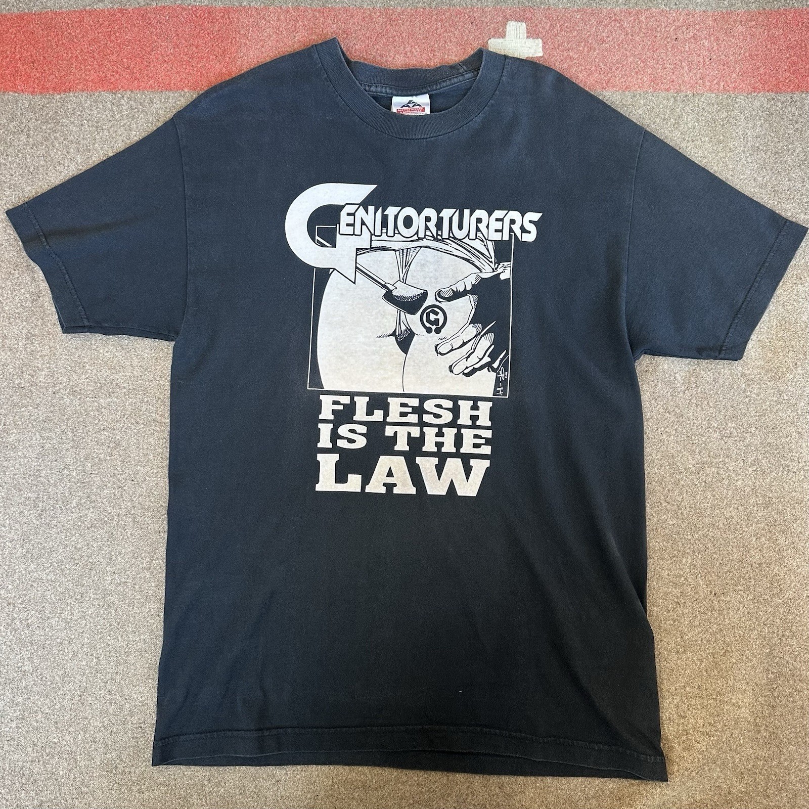 GENITORTURERS VINTAGE FLESH IS THE LAW Classic Black Unisex Cotton T-shirt L097
