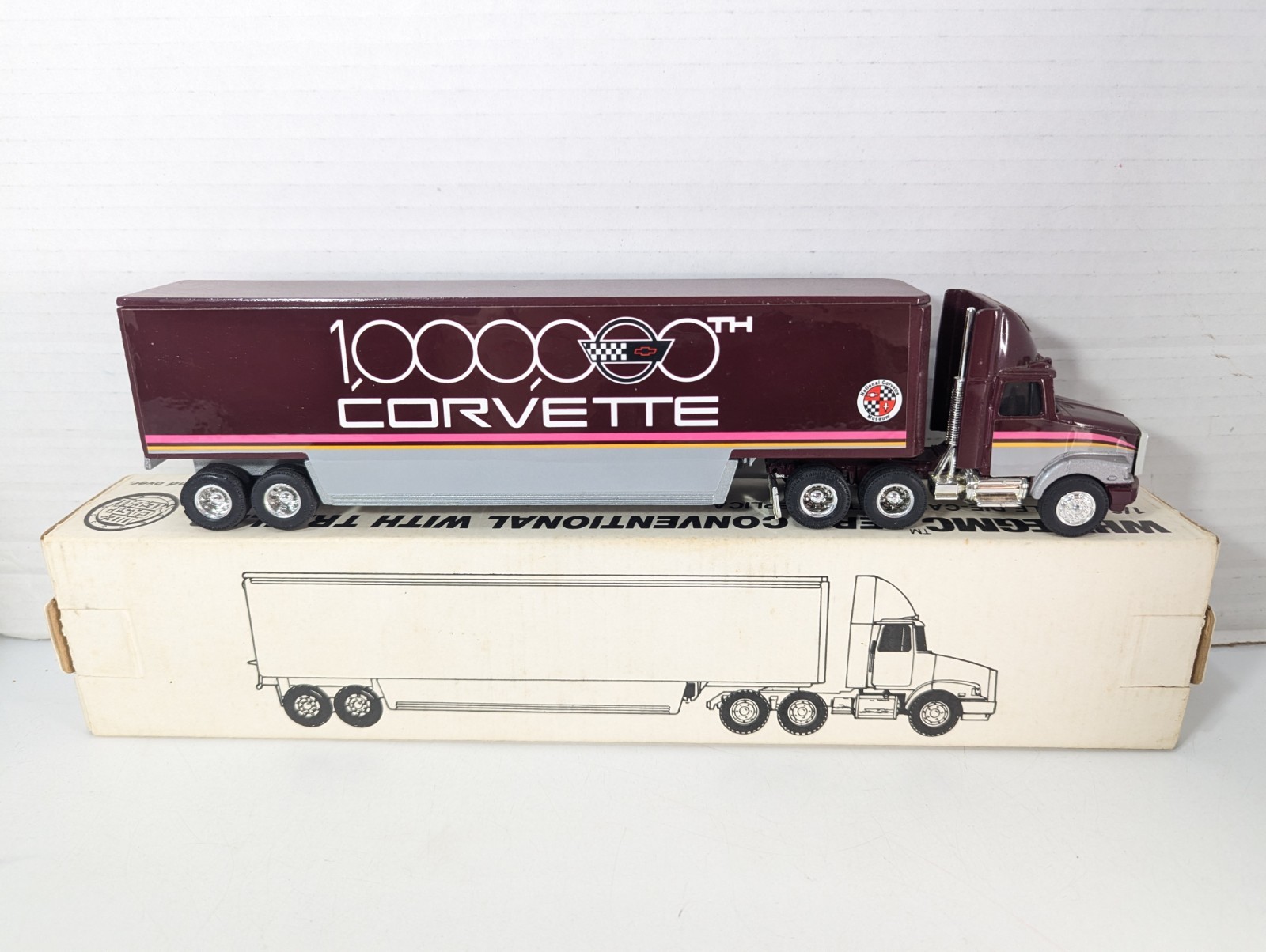 ERTL Chevy Corvette 1/64 Diecast Semi Truck & Trailer 40 Years /1000000th In Box