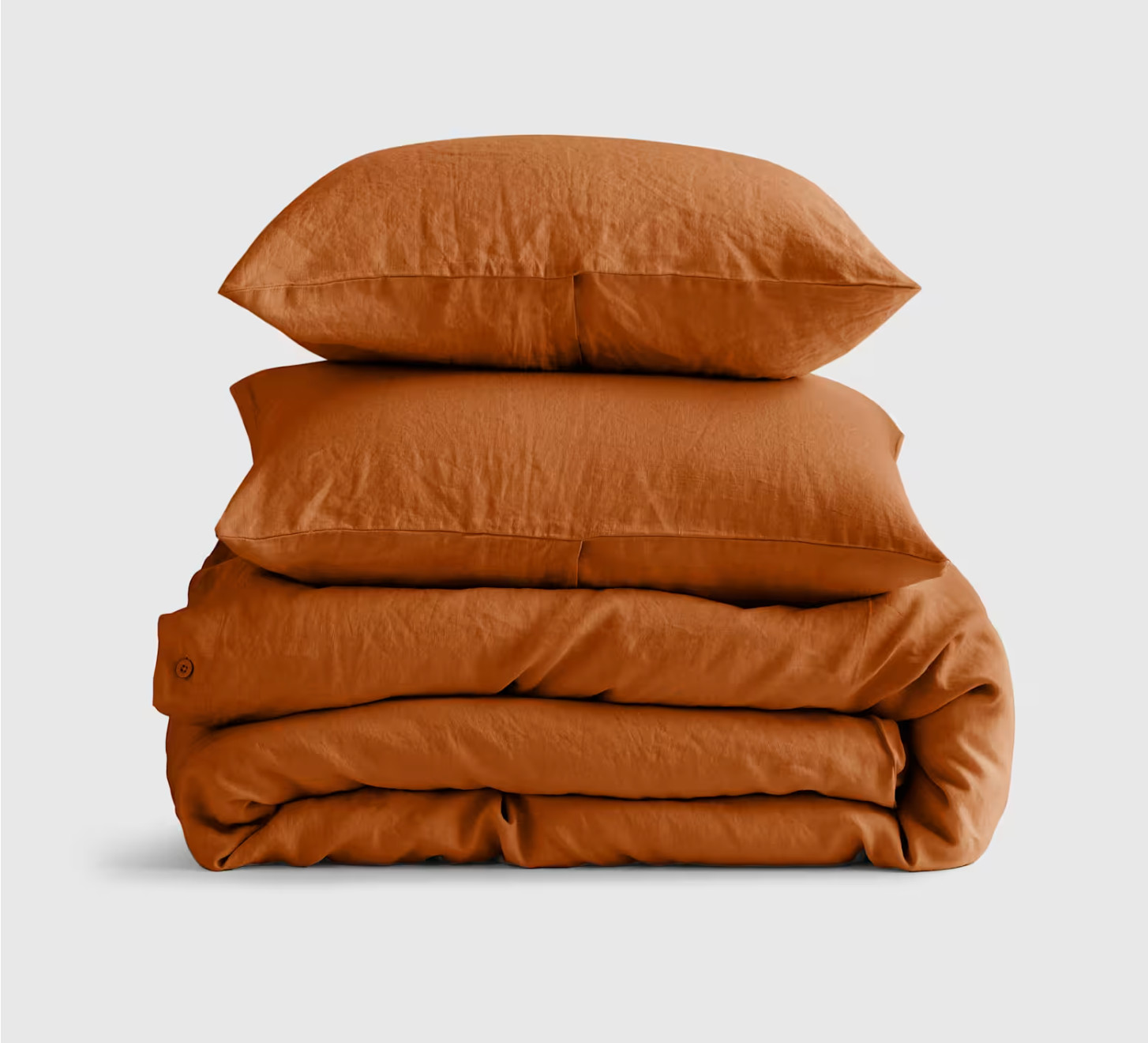 Quince European Linen Duvet Cover Set w/ Shams Full/Queen Size TERRACOTTA