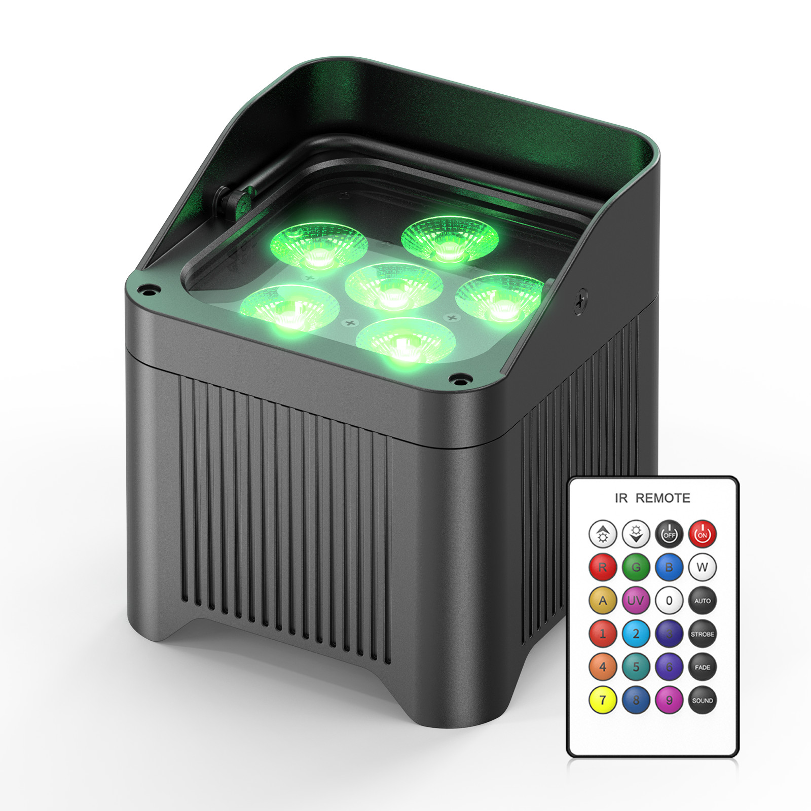 UKING 6x18W 6in1 RGBWA UV Rechargeable Waterproof Wireless Stage Par Light DMX