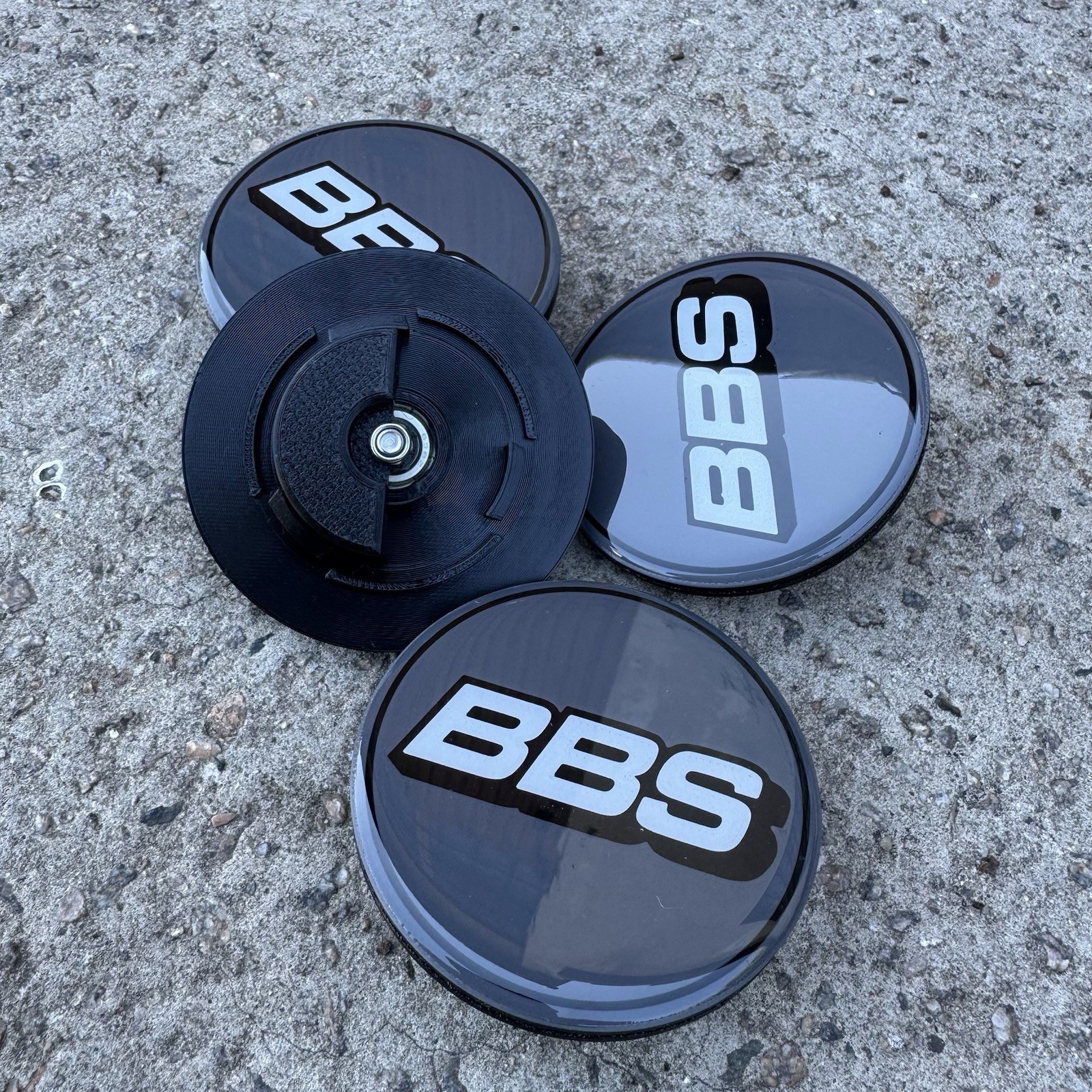 BBS Rs2 Rs700 RC RC300 Super RS 80mm Floating Logos Emblem Set Of 4 Grey