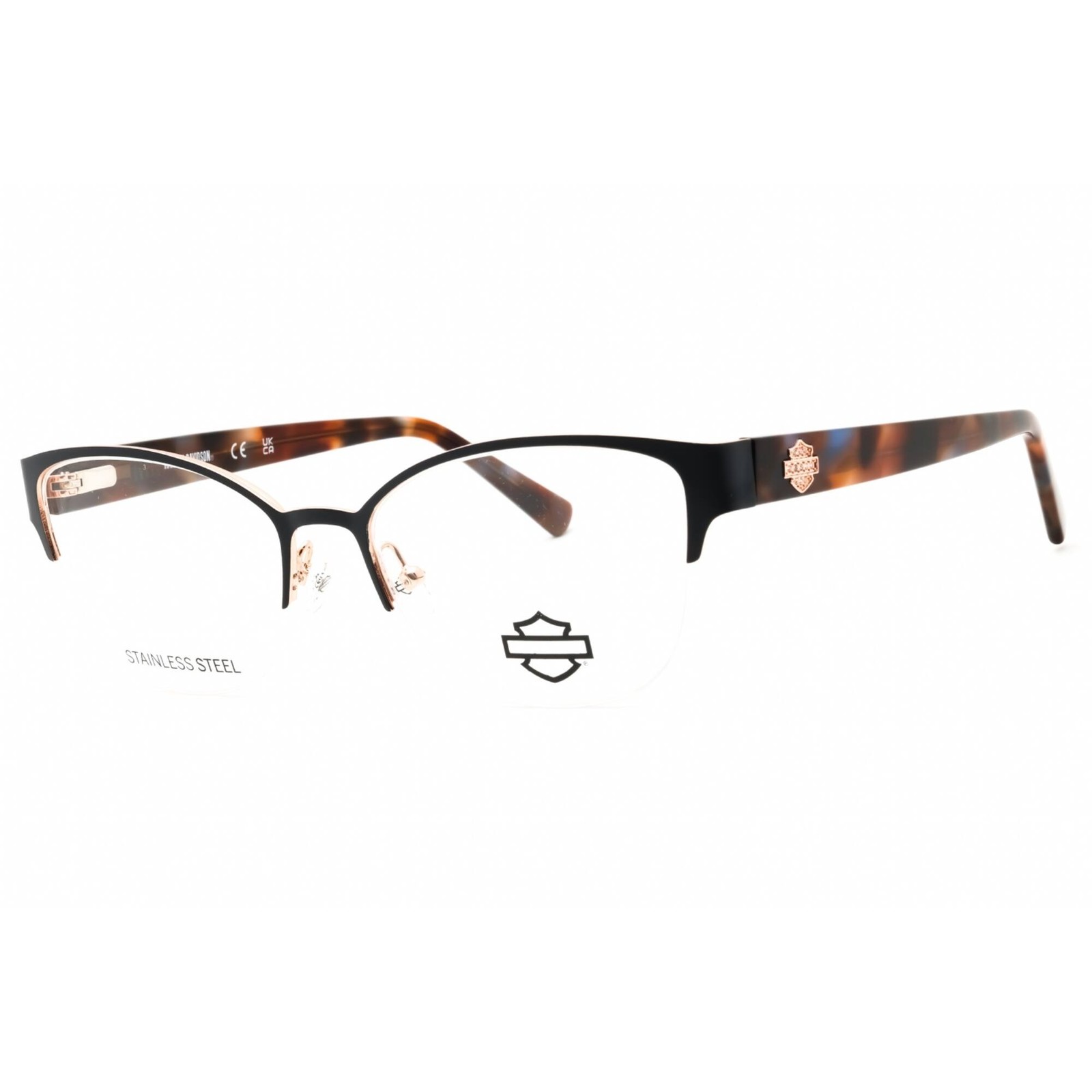 Harley Davidson Unisex Eyeglasses Matte Blue Cat Eye Half Rim Frame HD50109 091