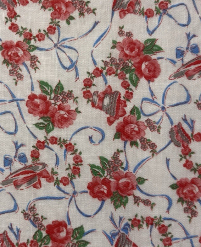 1920-1940s feedsack fabric piece 9x10\