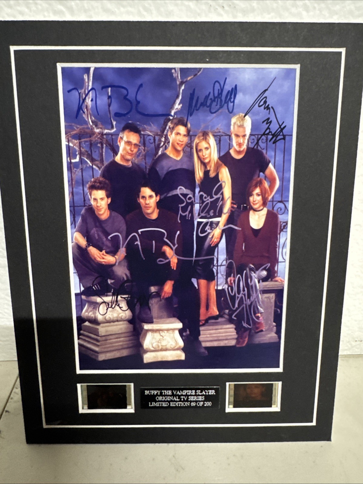 BUFFY The Vampire Slayer 5x7 Autographed By Cast COA Two Film Frames Included