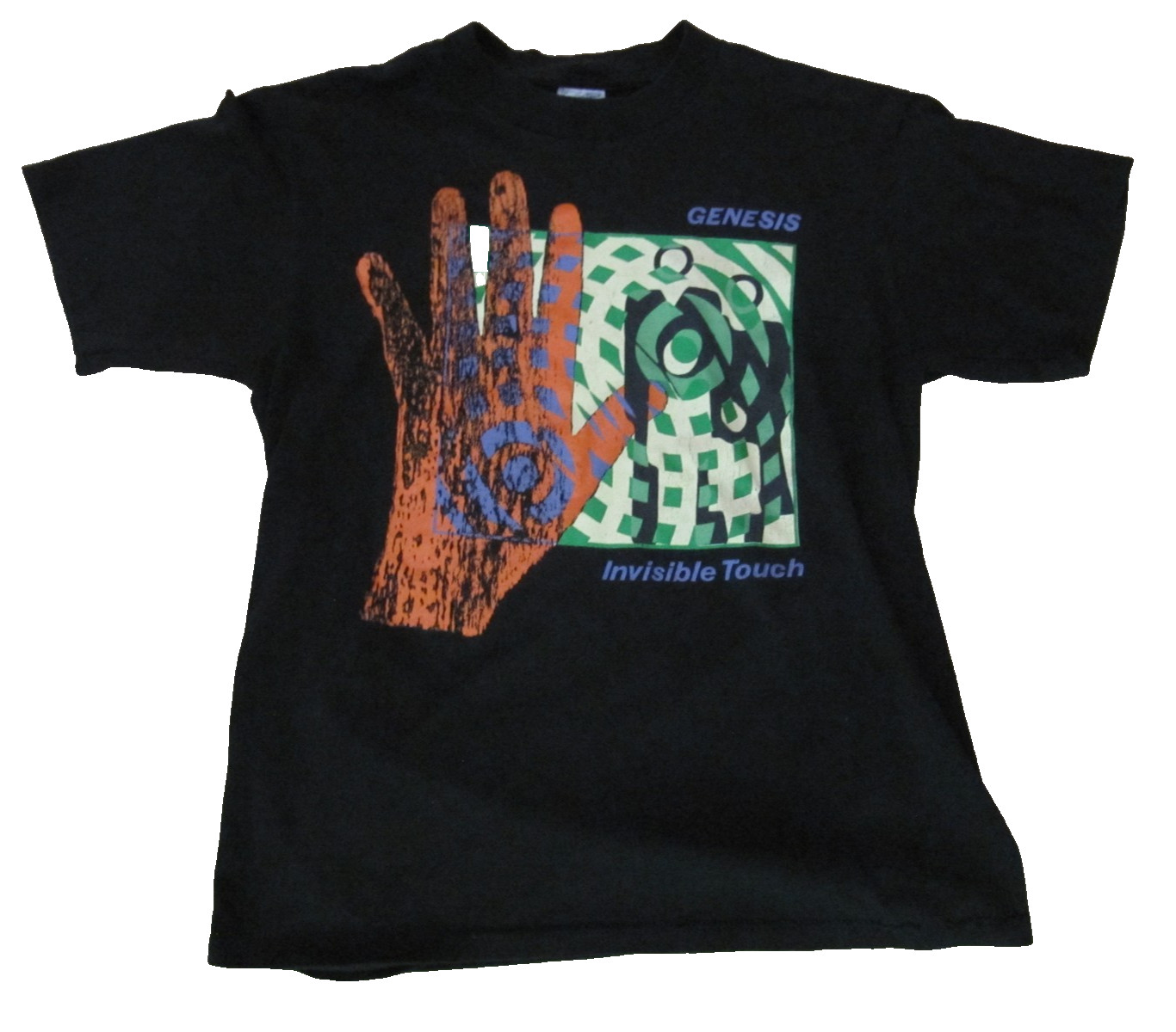 Vtg 80s Genesis Phil Collins Concert T-Shirt 1986 Invisible Touch Tour Sz Large Vtg 80s Genesis Phil Collins Concert T-Shirt 1986 Invisible Touch Tour Sz Large