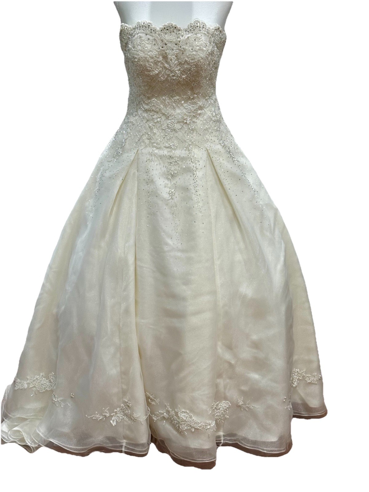 Stephen Yearick Ivory Princess Wedding Dress With Crystal Beads Size 4