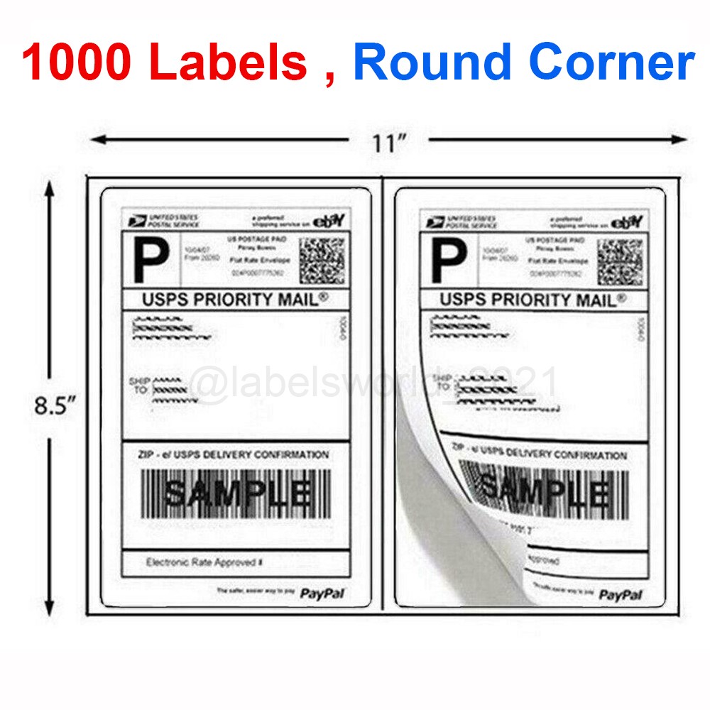 1000 Mailing Shipping Labels 8.5\