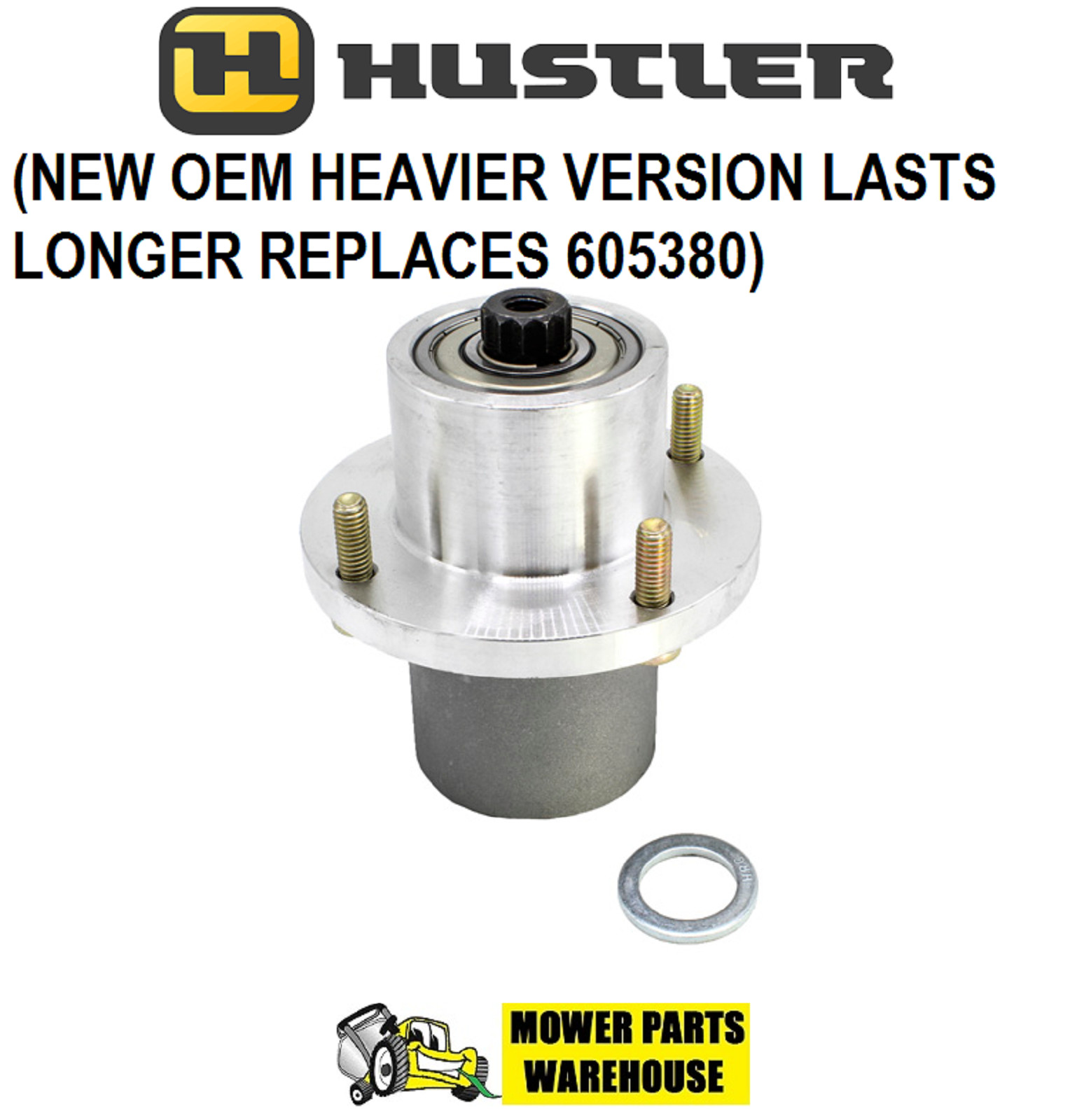 Genuine Hustler 125981 OEM Deck Blade Spindle 605380 Fastrak SD SDX Mower