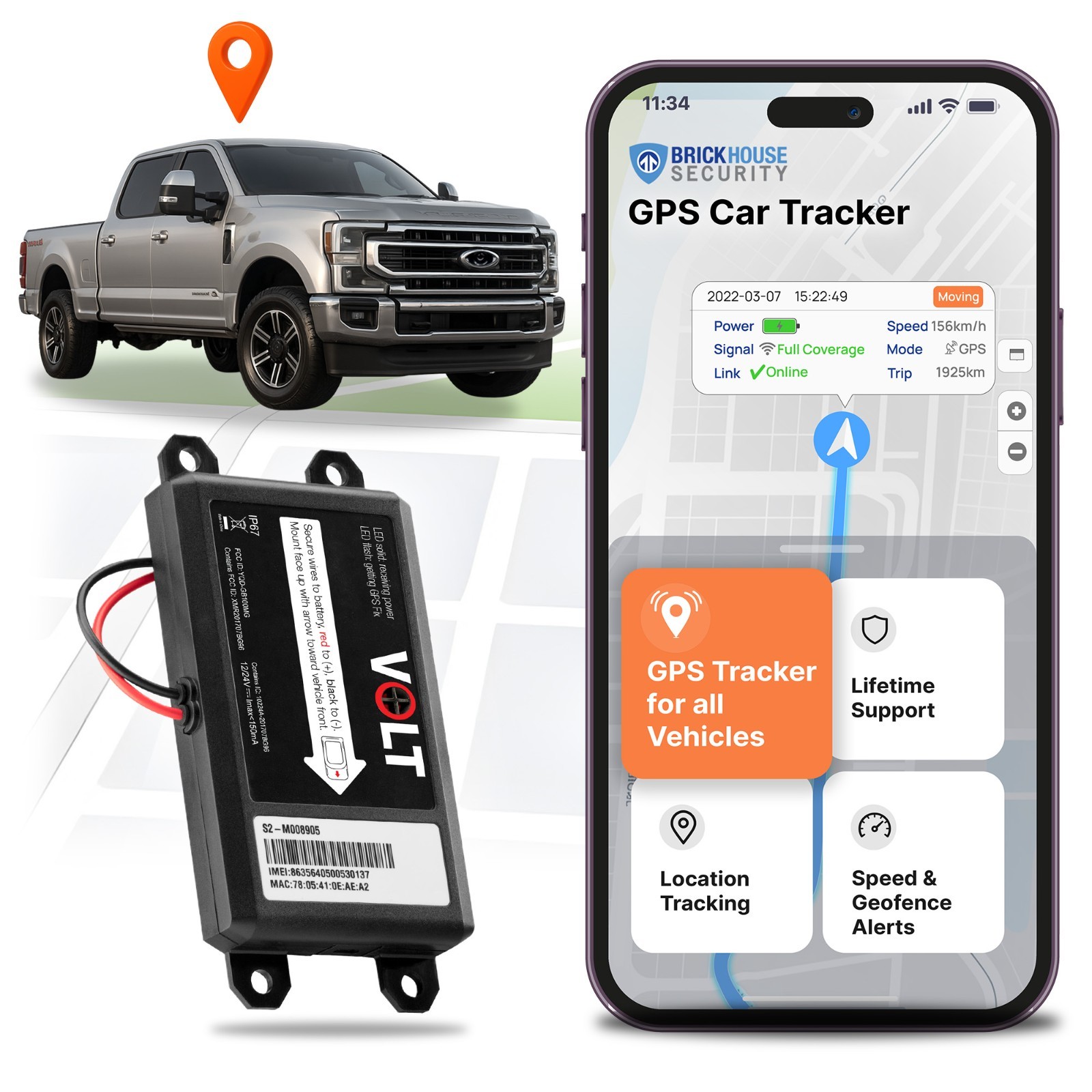 Brickhouse Security Livewire Volt Wired Car Tracker with GPS Tracking & Mapping Brickhouse Security Livewire Volt Wired Car Tracker with GPS Tracking & Mapping