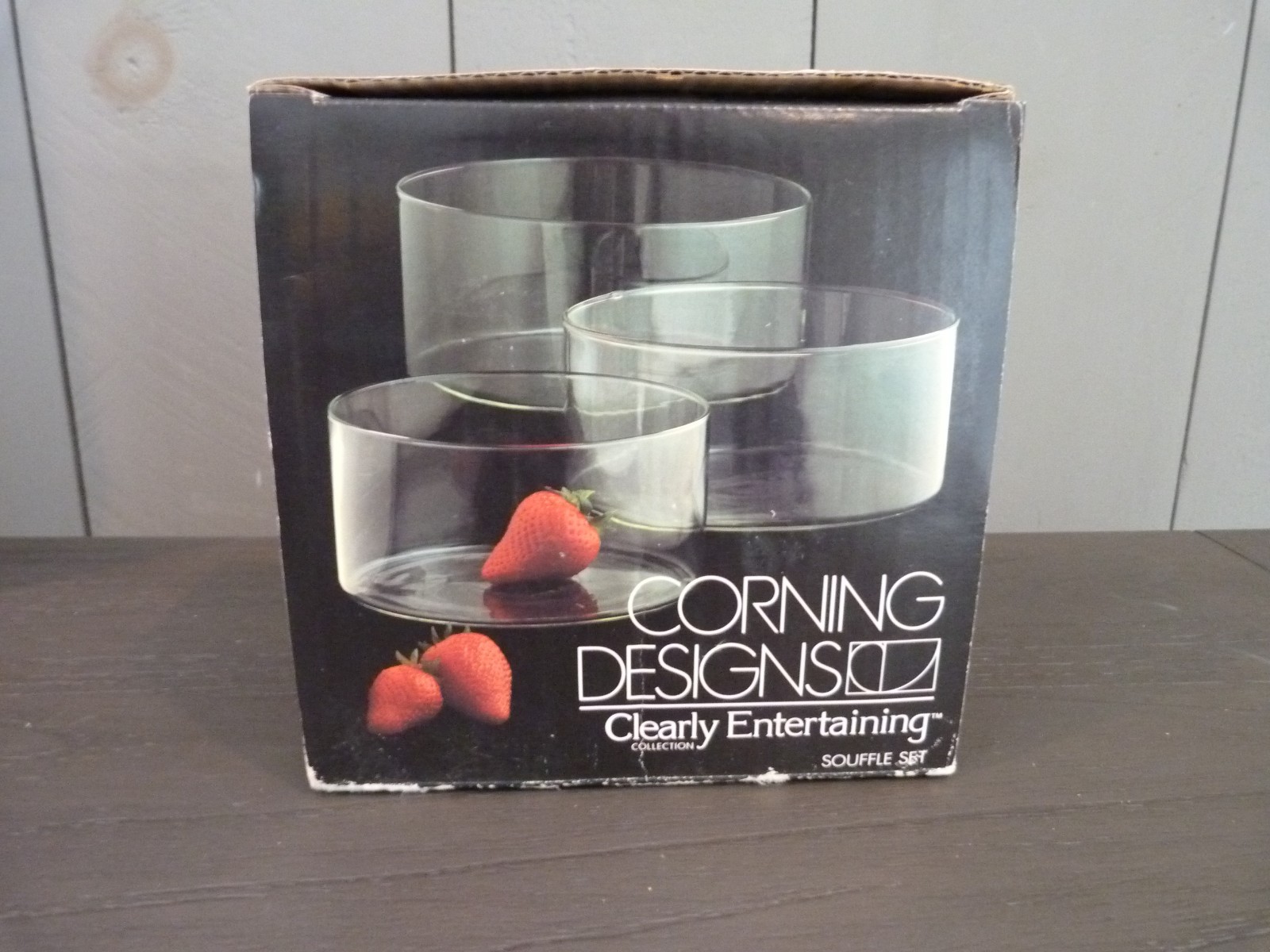 Vintage Corning Designs Clearly Entertaining Clear Glass Round Souffle Set Dish Vintage Corning Designs Clearly Entertaining Clear Glass Round Souffle Set Dish