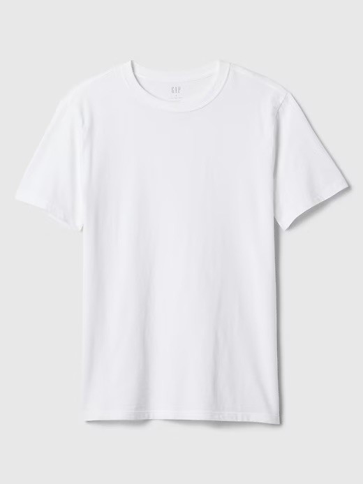 Gap Everyday Soft Shirt Mens Medium White Basic Crew Neck Cotton Solid Tee NEW
