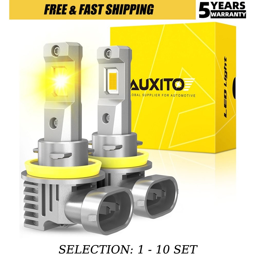 2-20X H11/H8/H9LED Headlight Bulb Hi Low Beam 3000K AUXITO Yellow Lamp Canbus M6
