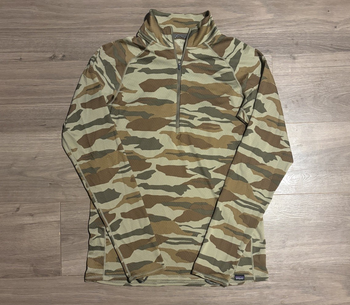 Patagonia Capilene Midweight 1/4 Zip Pullover Men’s Medium Camo Baselayer