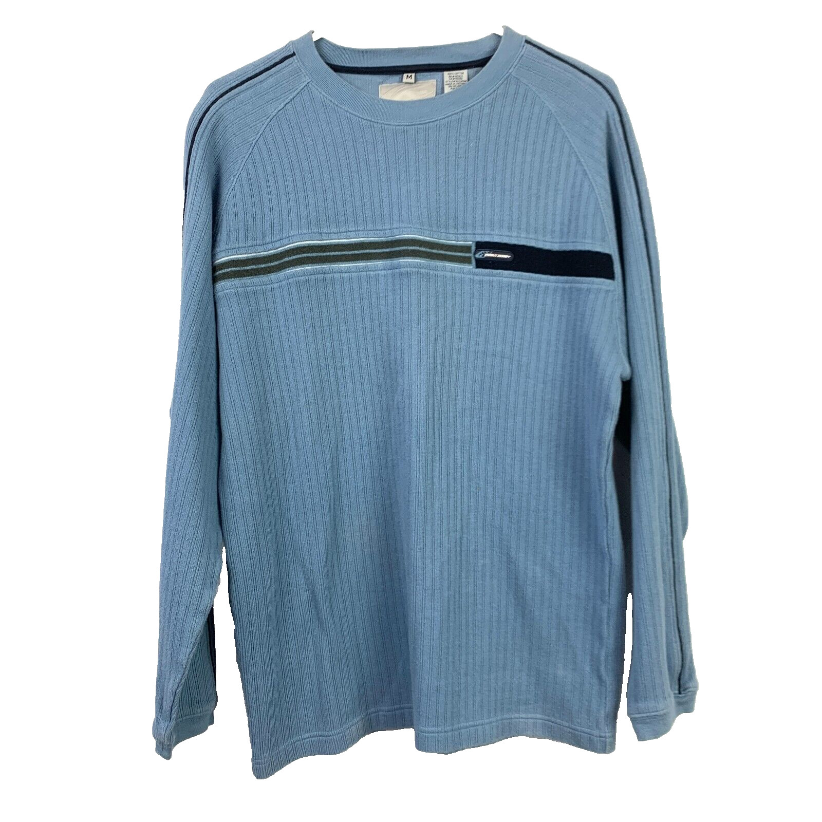 Vintage 90s PointZero Point Zero Blue Long Sleeve Skater Ribbed Shirt Medium