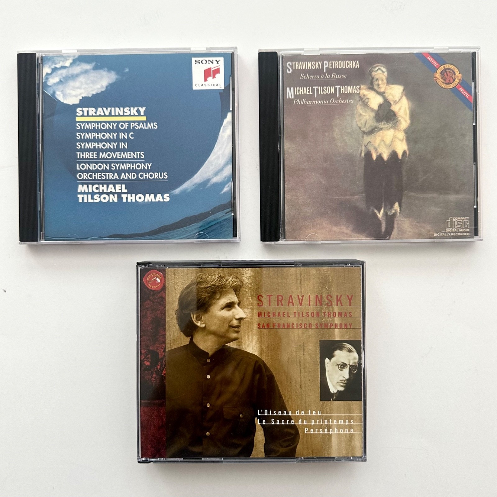 Stravinsky SYMPHONIES PSALMS PETROUCHKA RITE SPRING Tilson Thomas [5 CD Set] NM
