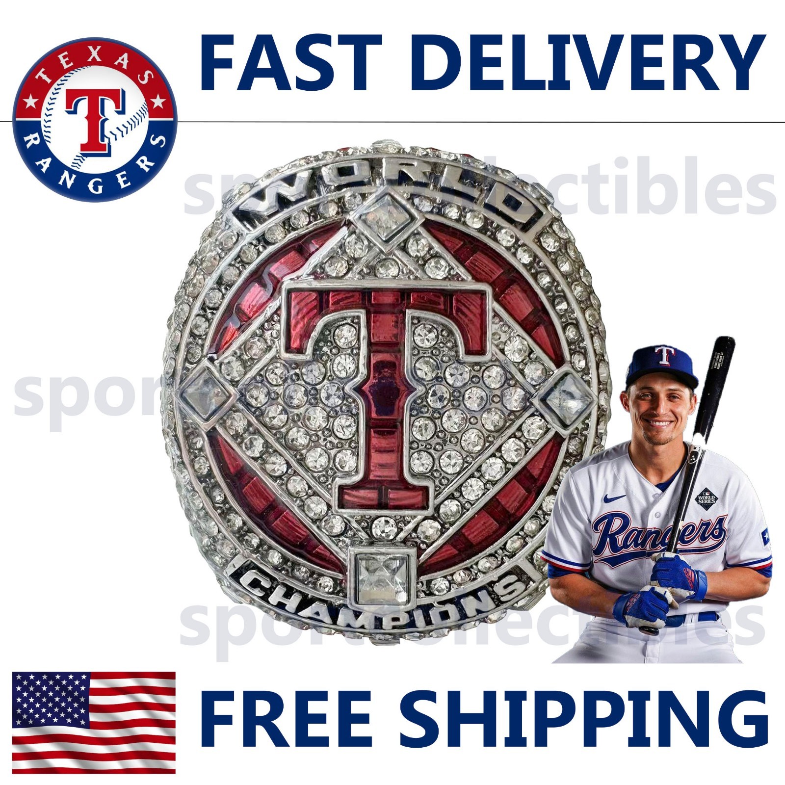 2023 Texas Rangers World Series - SEAGER #5 - Fan Gift - MLB Replica Ring