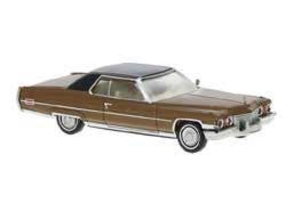 Brekina HO 1972 Cadillac Coupe de Ville Assembled Metallic Brown, Black 18130