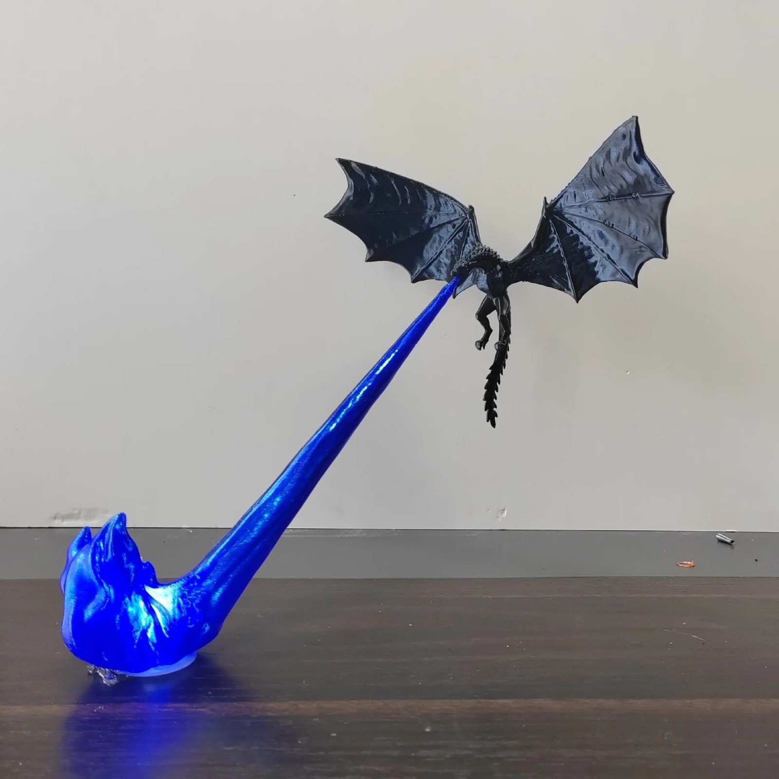 Dragon Bookshelf Nook Light, 3D Printed Fire-Breathing Fantasy Shelf Decor Gift