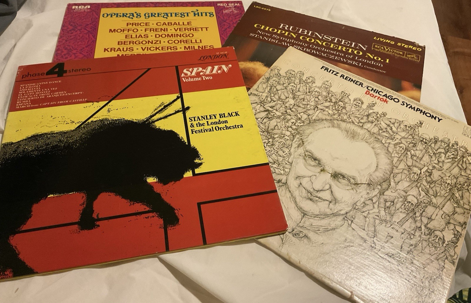 ⁠4 LP Classical Orchestral Lot Reiner Bartók Rubinstein Chopin Living Stereo⁠
