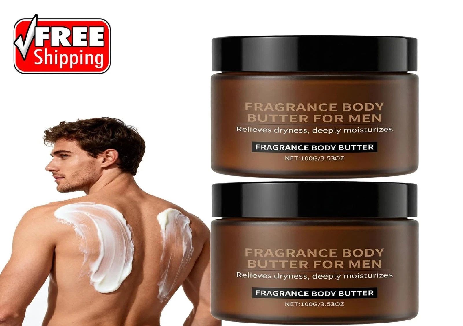 2PCS Pheromone Body Butter for Men, Body Skin Cream with Shea Butter, Cocoa B...