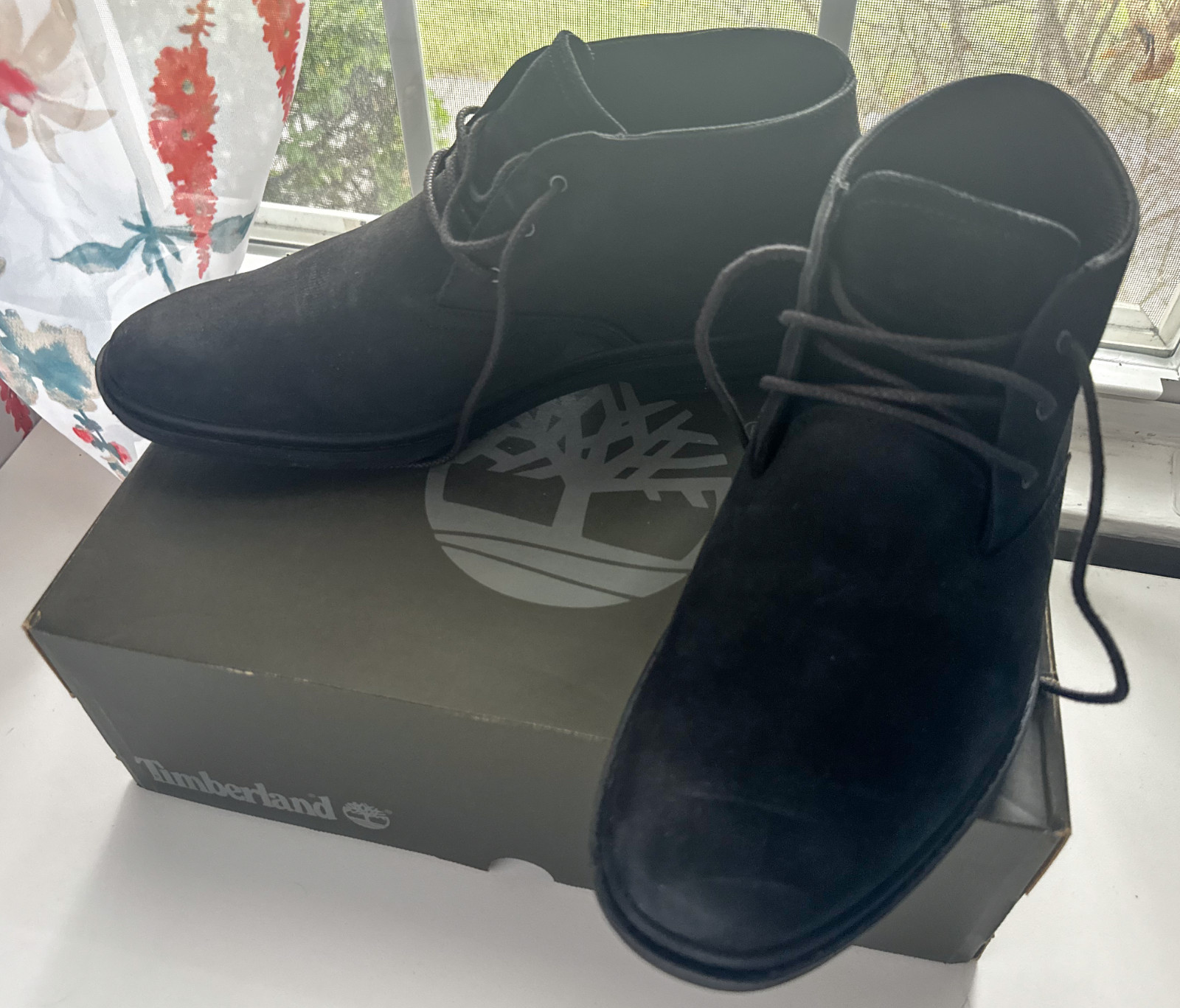 Timberland Sawyer Lane Waterproof Chukka Boots Men\'s 11 Wide Black Nubuck A1QCS