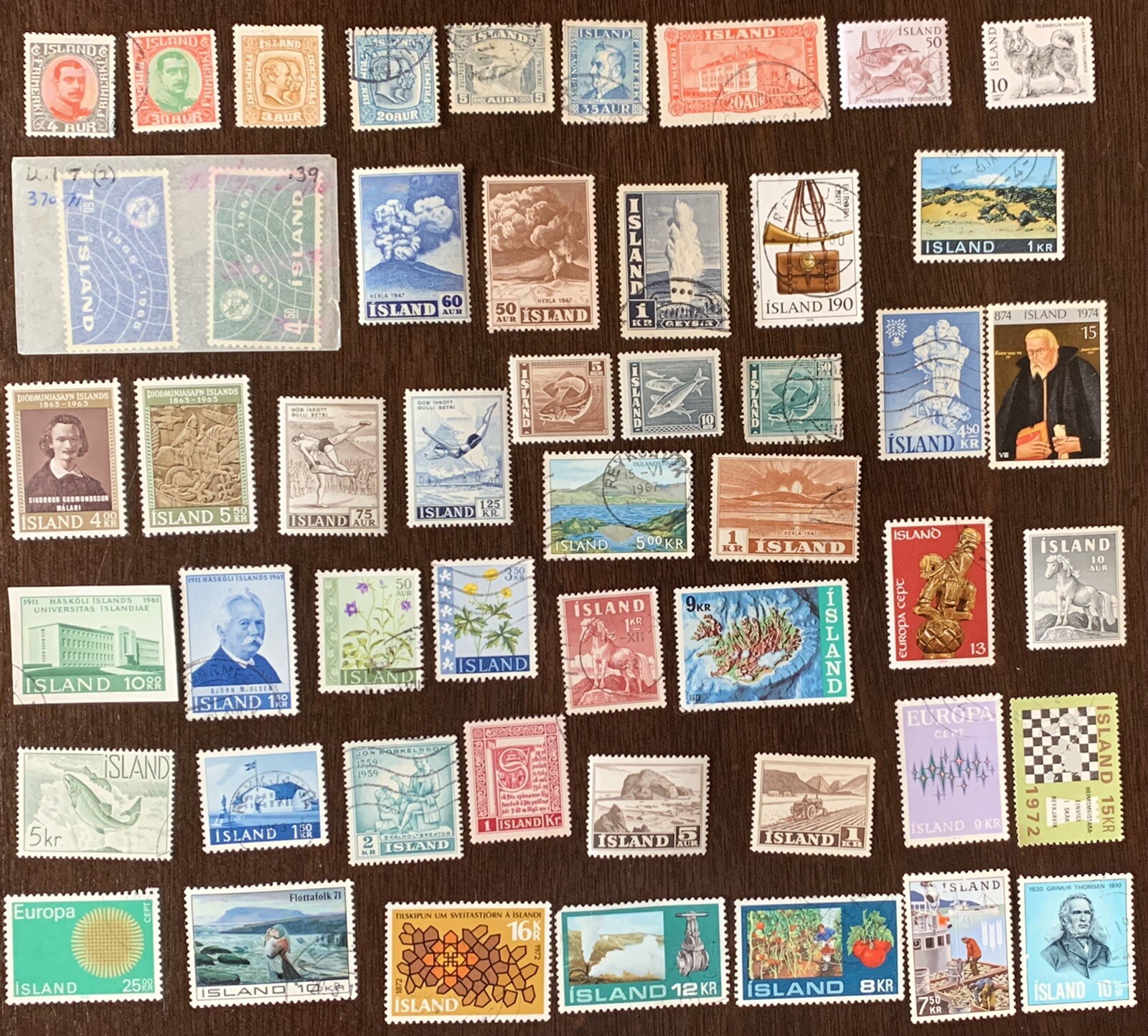 SCARCE ICELAND STAMP LOT 50 DIFFERENT, #287-288, 352-353, IMPERF, UIT, MNH, USED SCARCE ICELAND STAMP LOT 50 DIFFERENT, #287-288, 352-353, IMPERF, UIT, MNH, USED