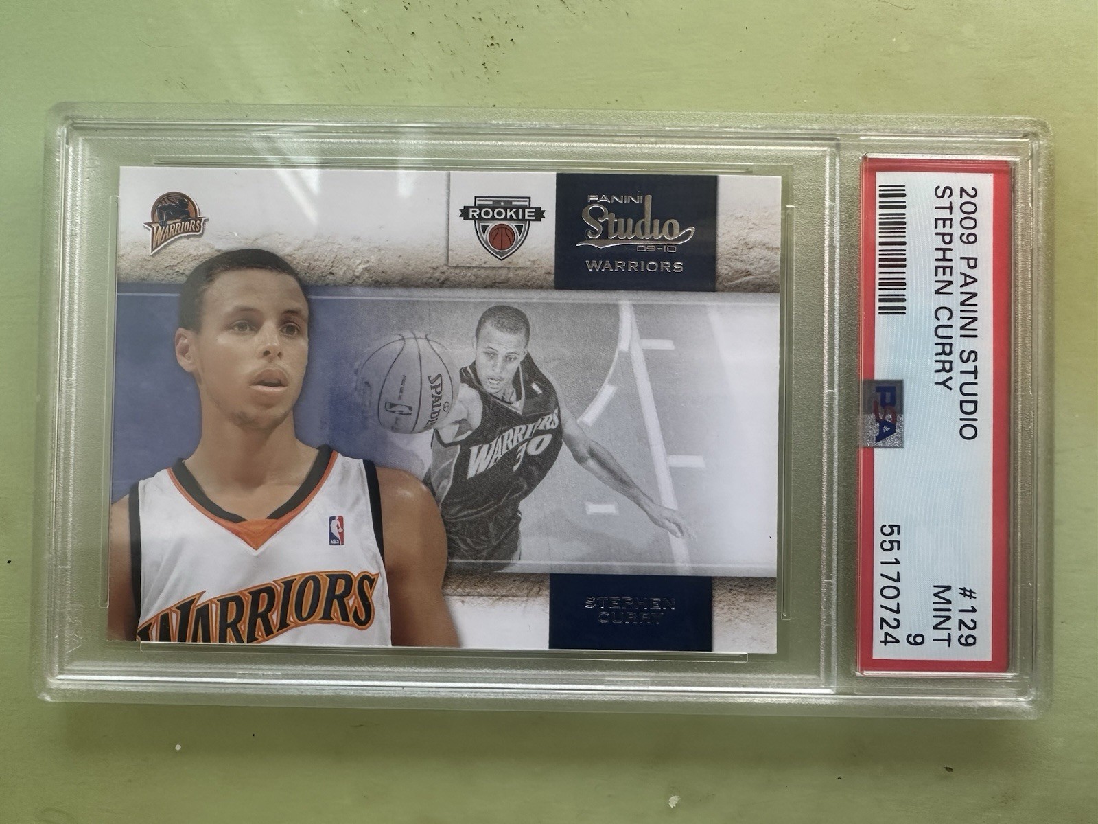 2009-10 Panini Studio Stephen Curry #129 RC Warriors PSA 9 2009-10 Panini Studio Stephen Curry #129 RC Warriors PSA 9