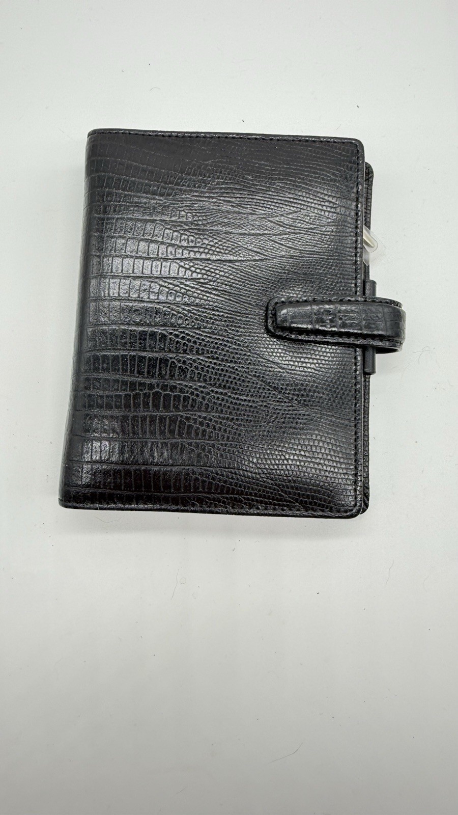 Rare Filofax Pocket Topaz Black leather Organizer Planner unused retired