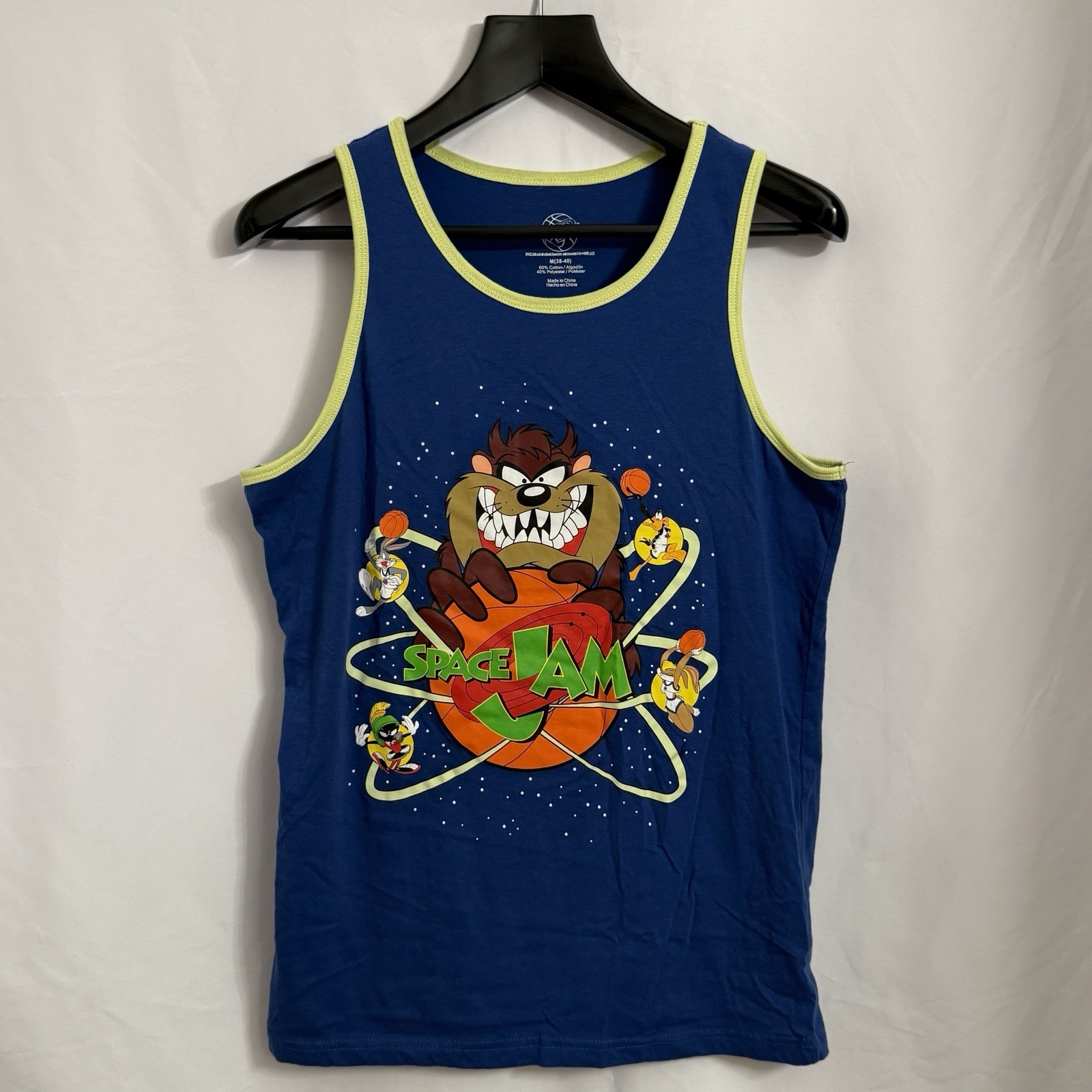 SPACE JAM Blend Tank Top Shirt Medium - Taz Bugs Bunny Daffy Duck Lola Marvin