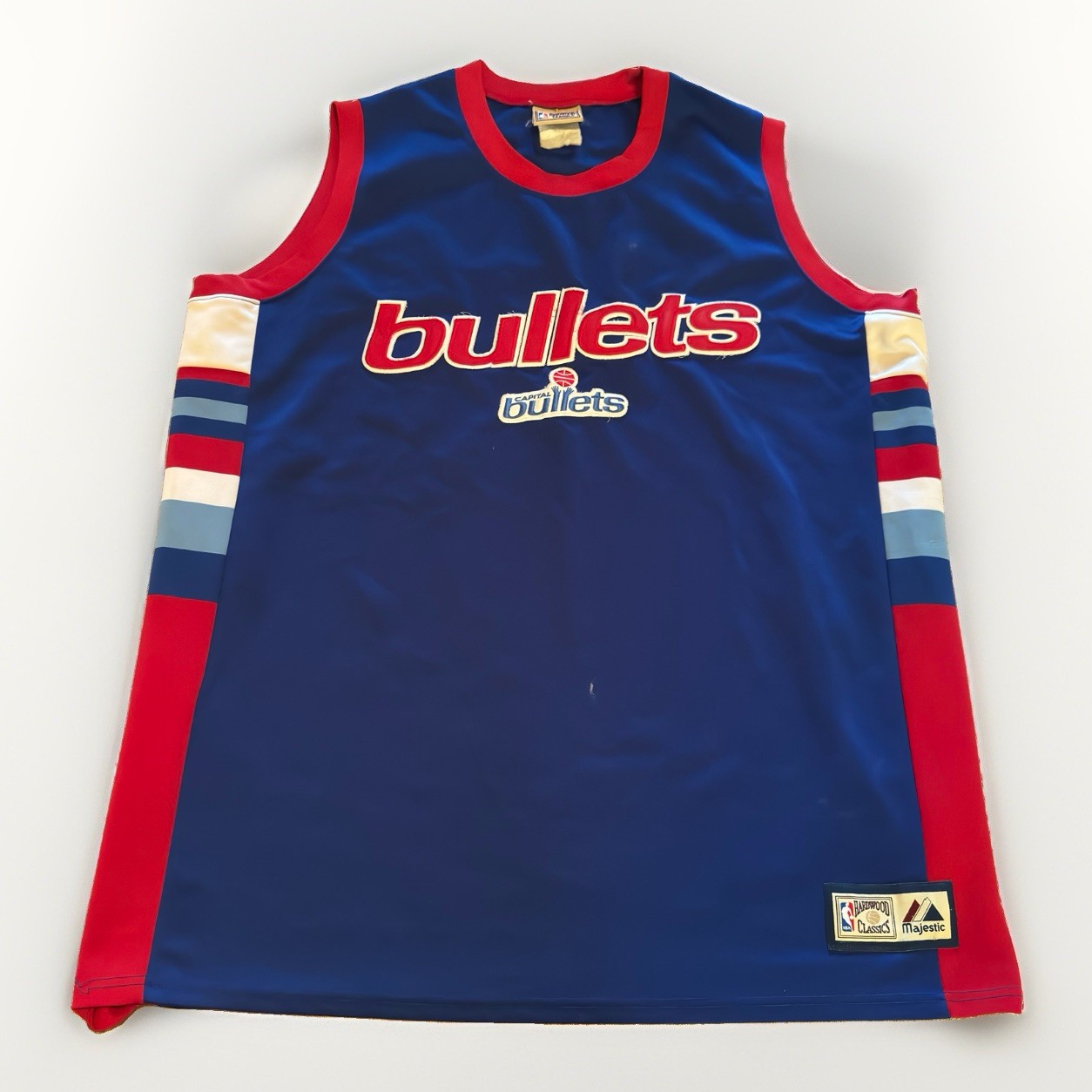 Vintage Majestic Hardwood Classics Washington Bullets NBA Jersey Men\'s 3XL Flaws