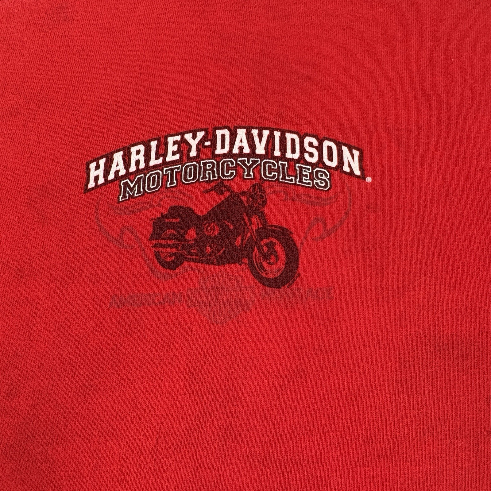 Vintage Harley Davidson Large Red T-Shirt L Republic Harley Davidson Flames Back