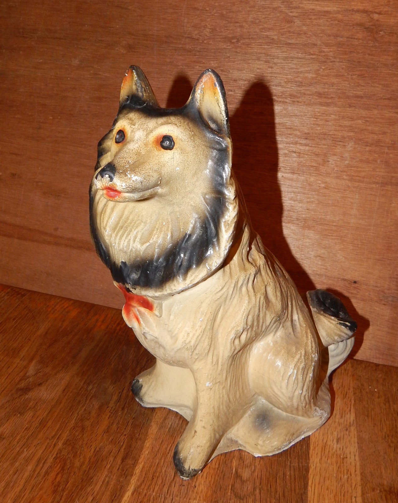 Vintage Primitive Chalkware Lassie Collie Dog Carnival Prize 11” Tall Vintage Primitive Chalkware Lassie Collie Dog Carnival Prize 11” Tall