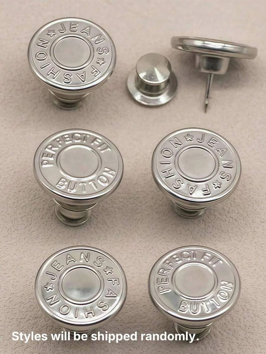2-6pcs Jeans Button Replacement Adjustable Waist No Sew Buttons