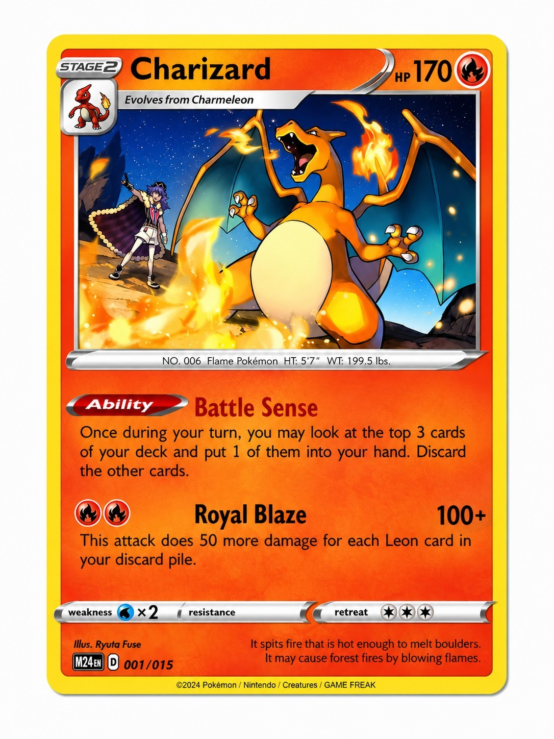 The Pokemon Company Charizard 001/015 M24a Stage 2 170 HP Regular (2024)