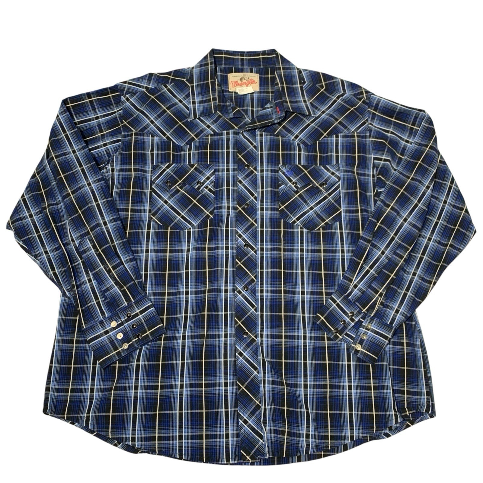 VTG Wrangler Western Mens XL Long Sleeve Shirt Pearl Snap Sawtooth Plaid VTG Wrangler Western Mens XL Long Sleeve Shirt Pearl Snap Sawtooth Plaid