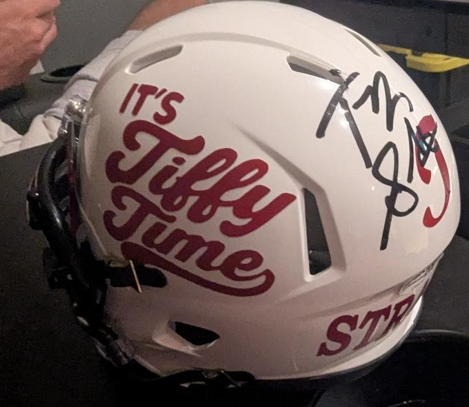 WWE TIFFANY STRATTON SIGNED IT'S TIFFY TIME WWE MINI HELMET WITH JSA COA