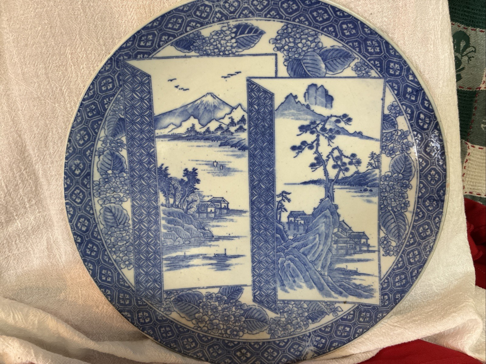 Vintage Japanese Mid Century Arita Style Porcelain Charger Plate 12 1/2 “ Vintage Japanese Mid Century Arita Style Porcelain Charger Plate 12 1/2 “