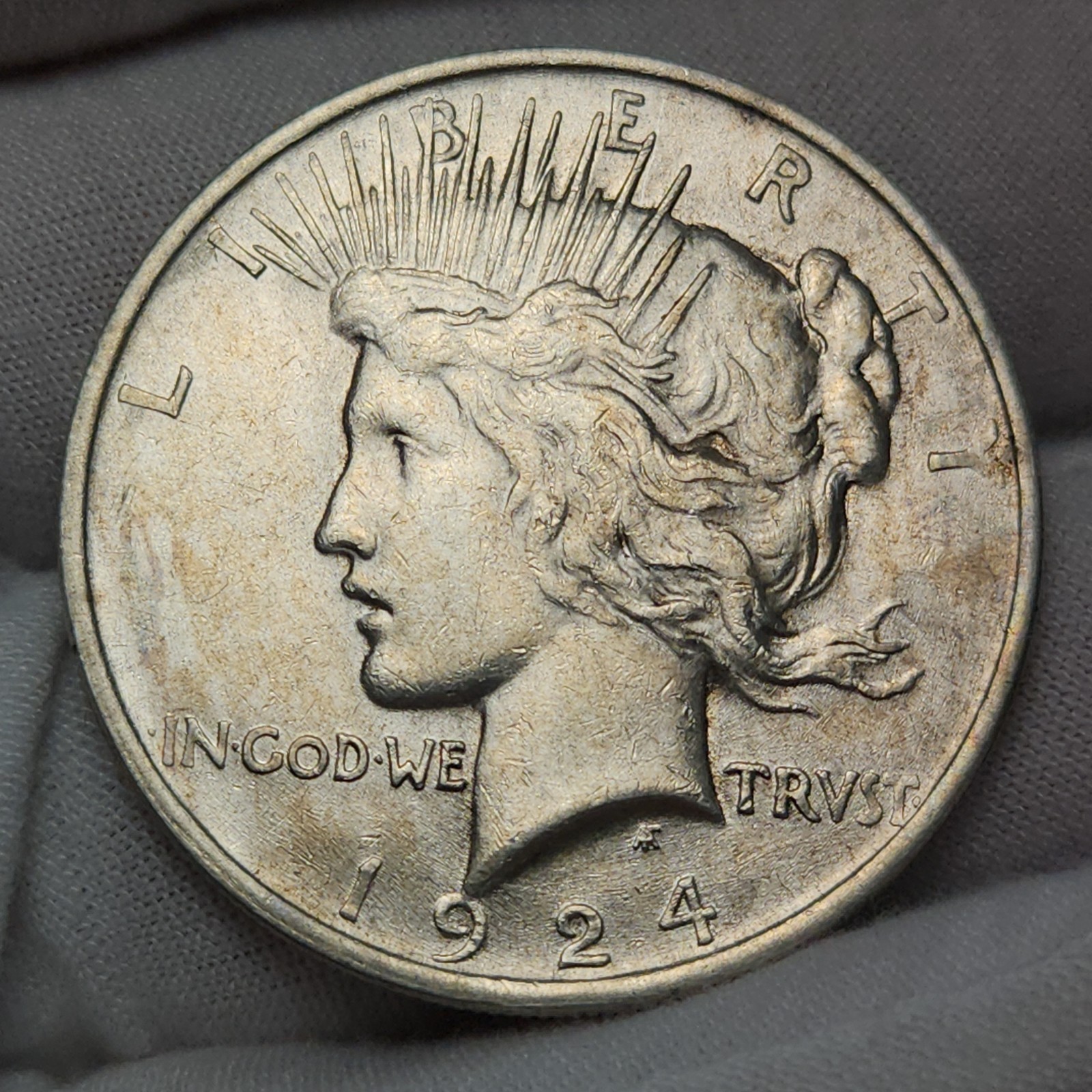 1924 P Peace Silver Dollar $1 Philadelphia Mint US Silver Coin XF EF Det P24Cex