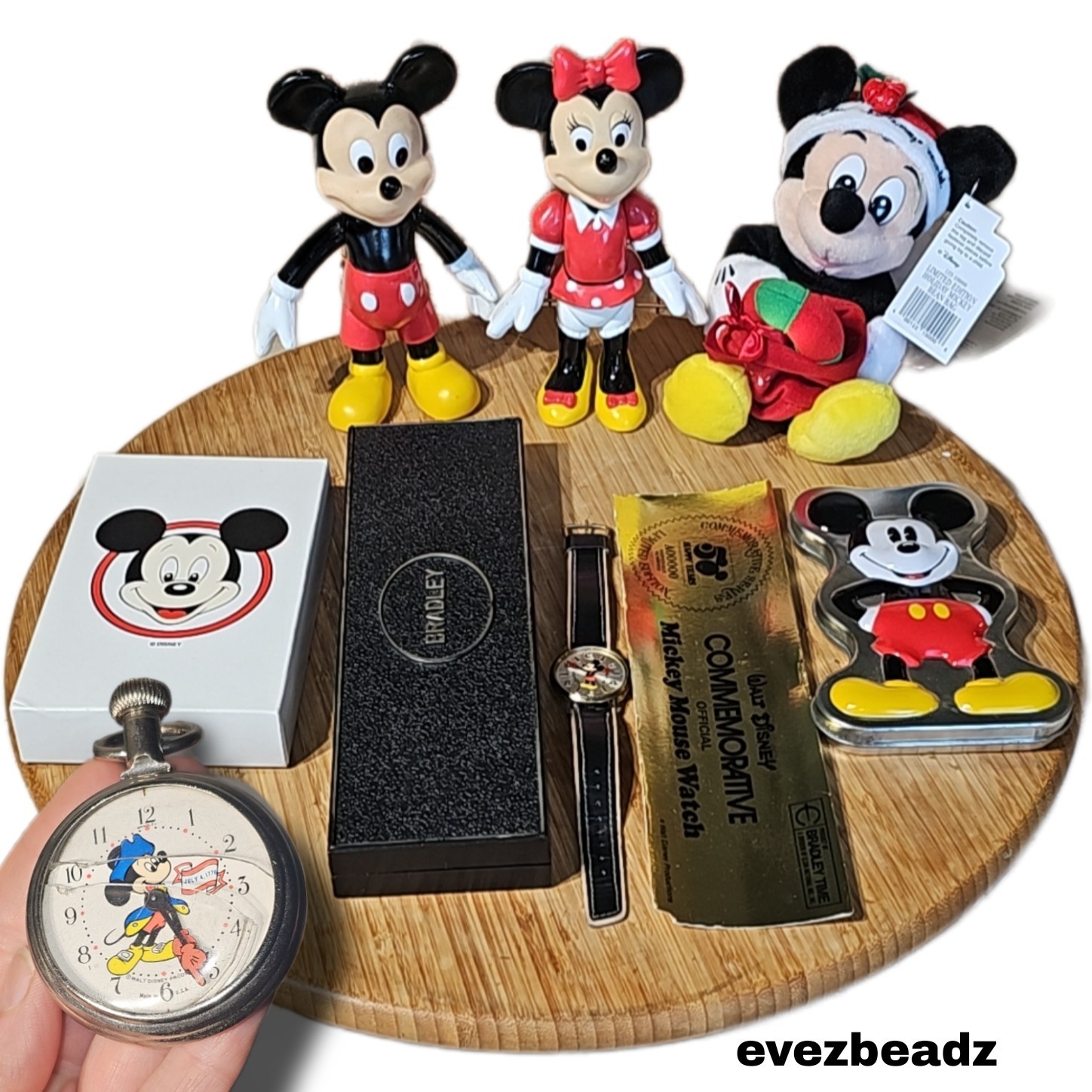 EvezBeadz Vintage Heirloom Walt Disney Mickey Mouse Set Bradley Watches Rare Lot