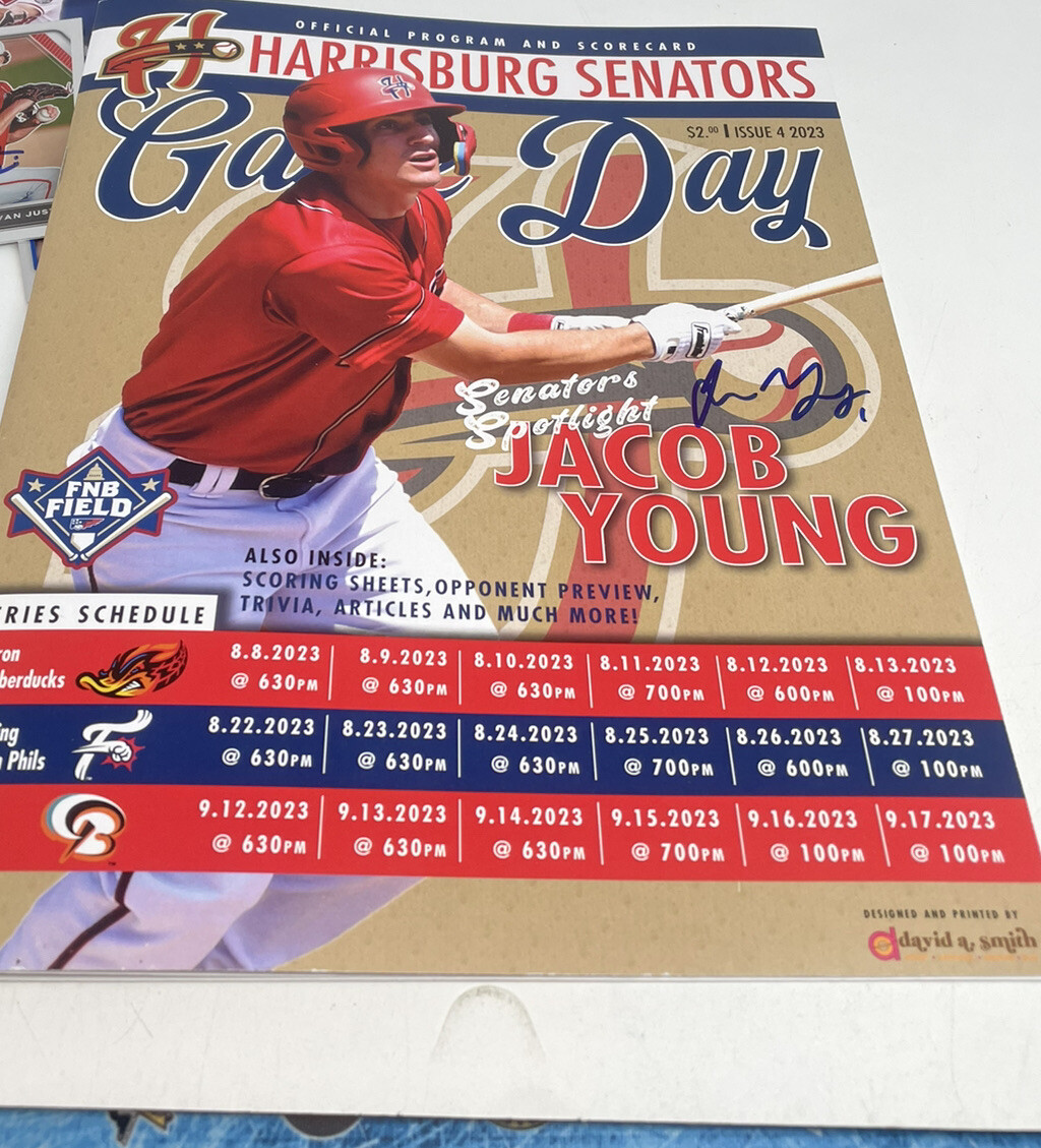 2023 Harrisburg Program Jacob Young Washington Nationals Signed Debut 2023 Harrisburg Program Jacob Young Washington Nationals Signed Debut