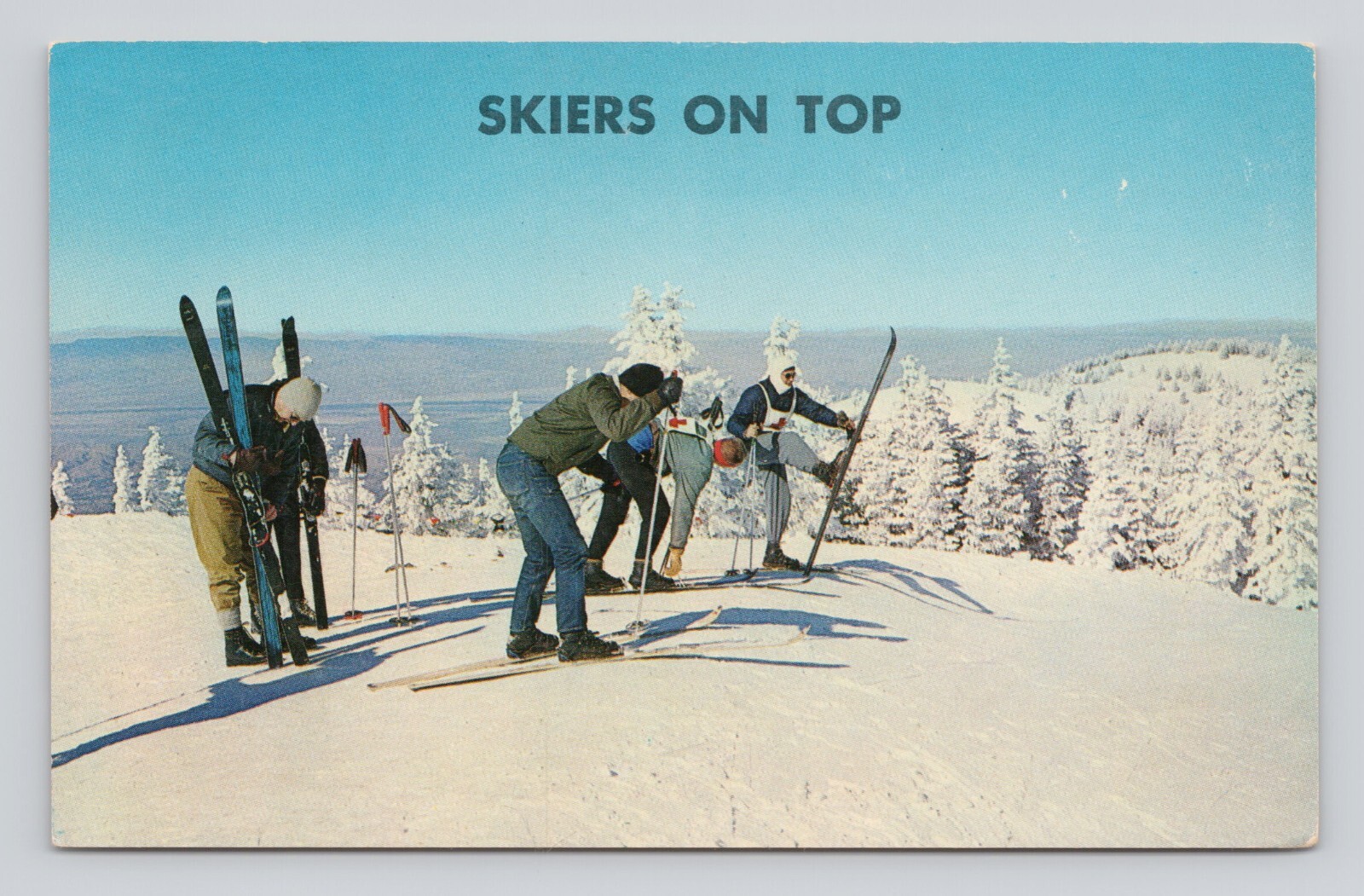 Postcard Skiers on Top