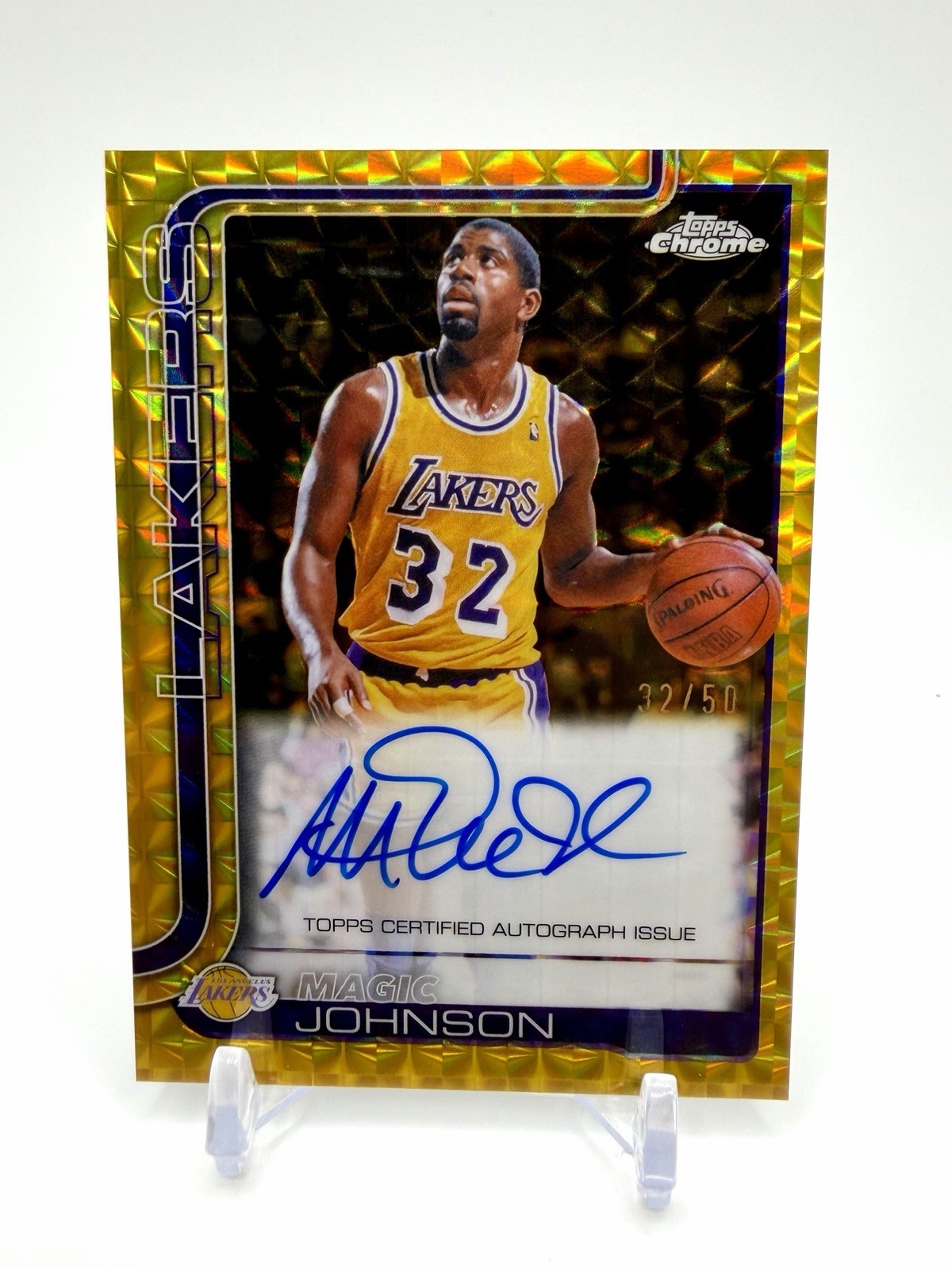 Jersey # Match 2026 Topps Chrome Magic Johnson Gold Geo Auto 32/50 1/1 Lakers Jersey # Match 2026 Topps Chrome Magic Johnson Gold Geo Auto 32/50 1/1 Lakers