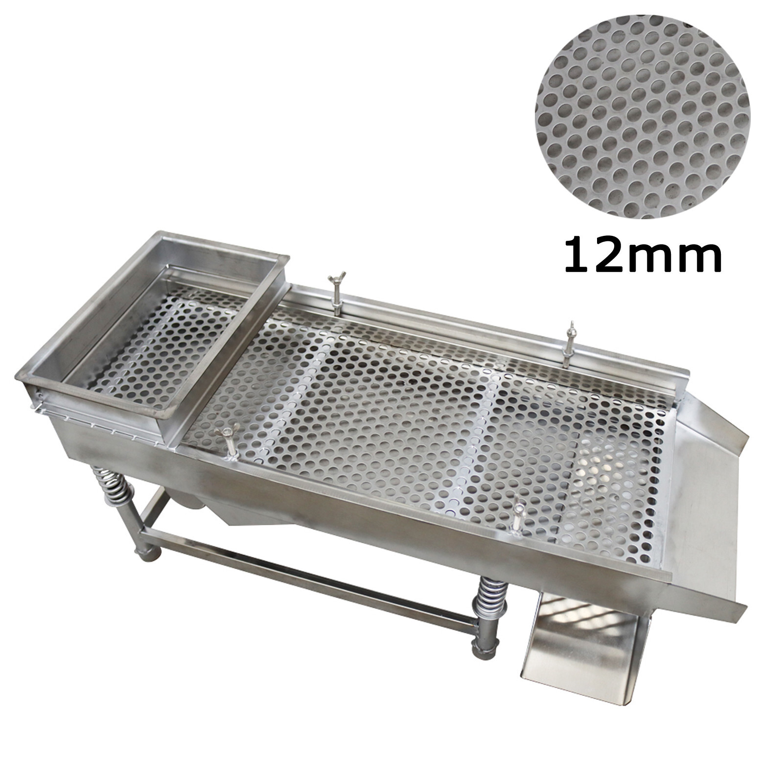Stainless steel Linear Vibrating Screen with 12mm Screen Sifter Shaker 110V 80W