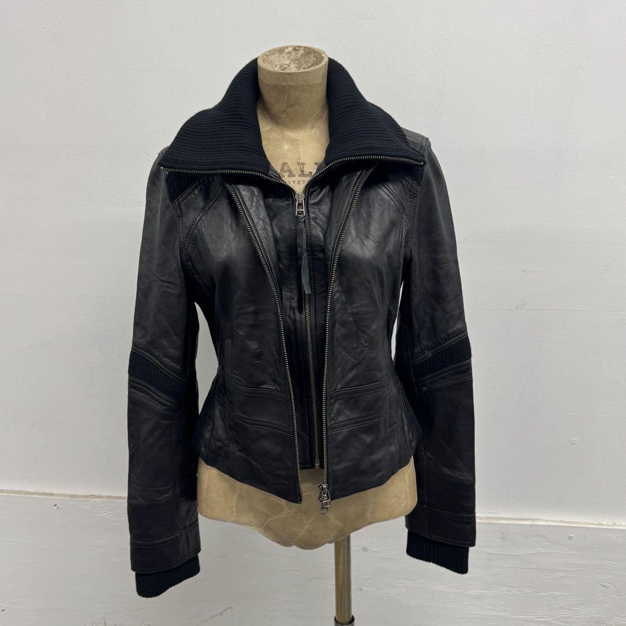 Vintage Black Double Layer Avant Garde Leather Jacket Vintage Black Double Layer Avant Garde Leather Jacket