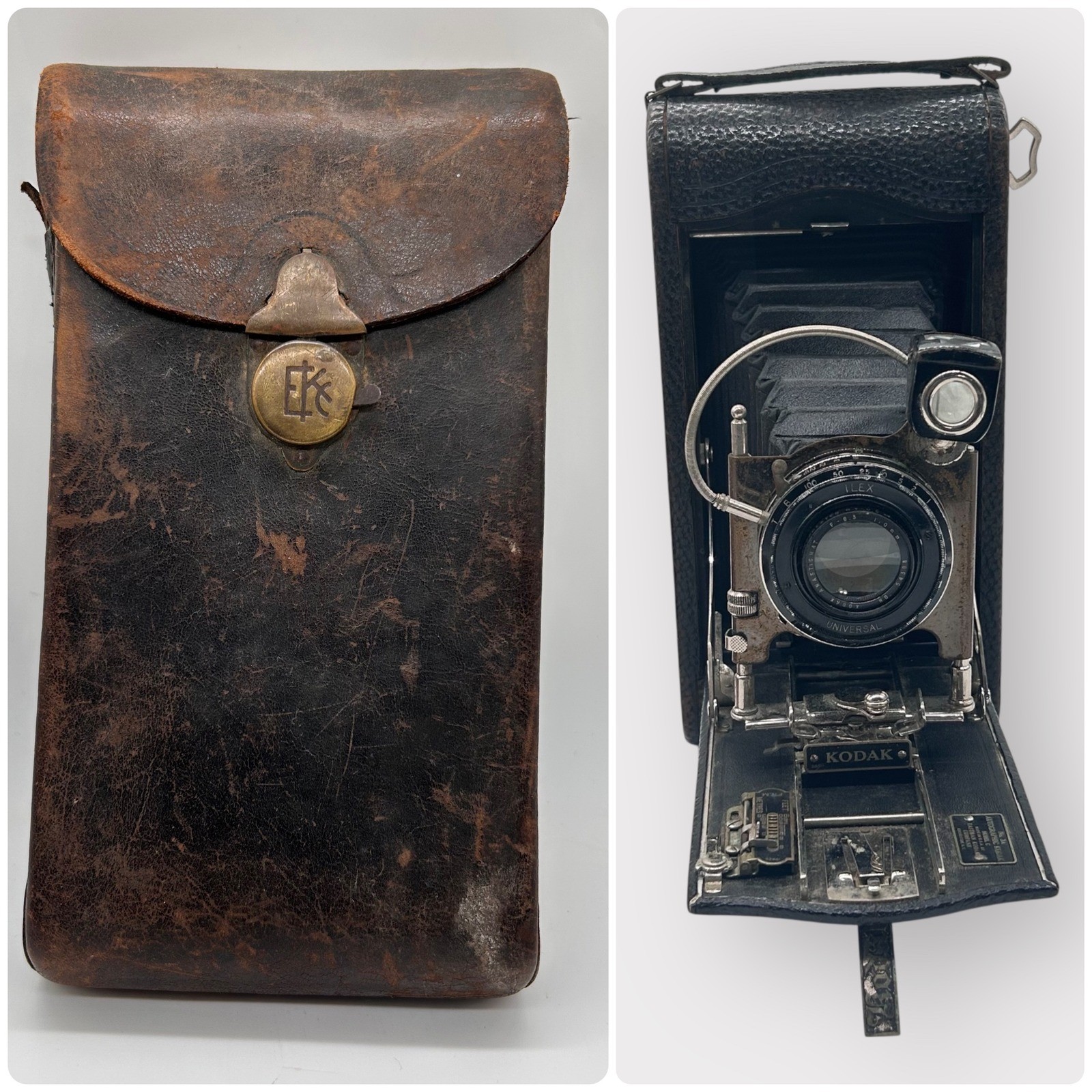 Vintage 1910-1915 Kodak No 3A Autographic Folding Pocket Camera & Case Model C