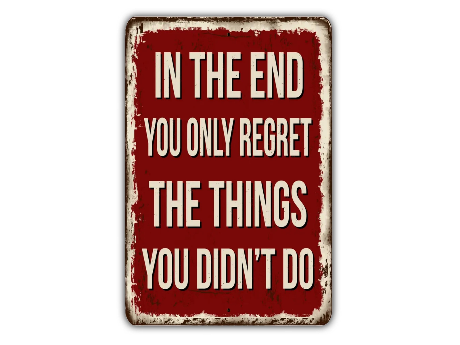 In The End You Only regret The Things You Didn't Do Vintage Style Metal Sign