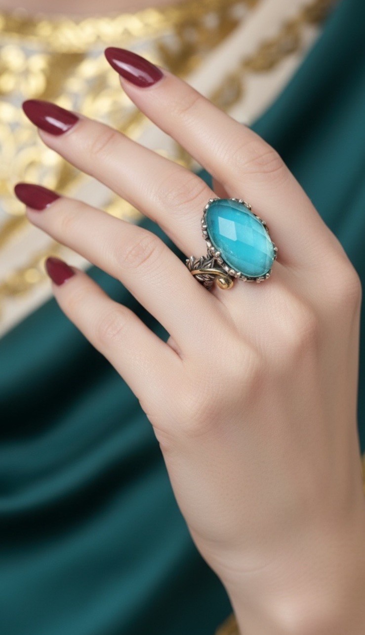 Barbara Bixby 18k & 925 Sterling Silver Turquoise Quartz Doublet Ring Size 8 Barbara Bixby 18k & 925 Sterling Silver Turquoise Quartz Doublet Ring Size 8
