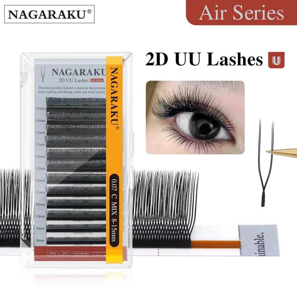 NAGARAKU U Shape YY 2D UU Soft Light Natural Eyelash Extensions Parallel Makeup