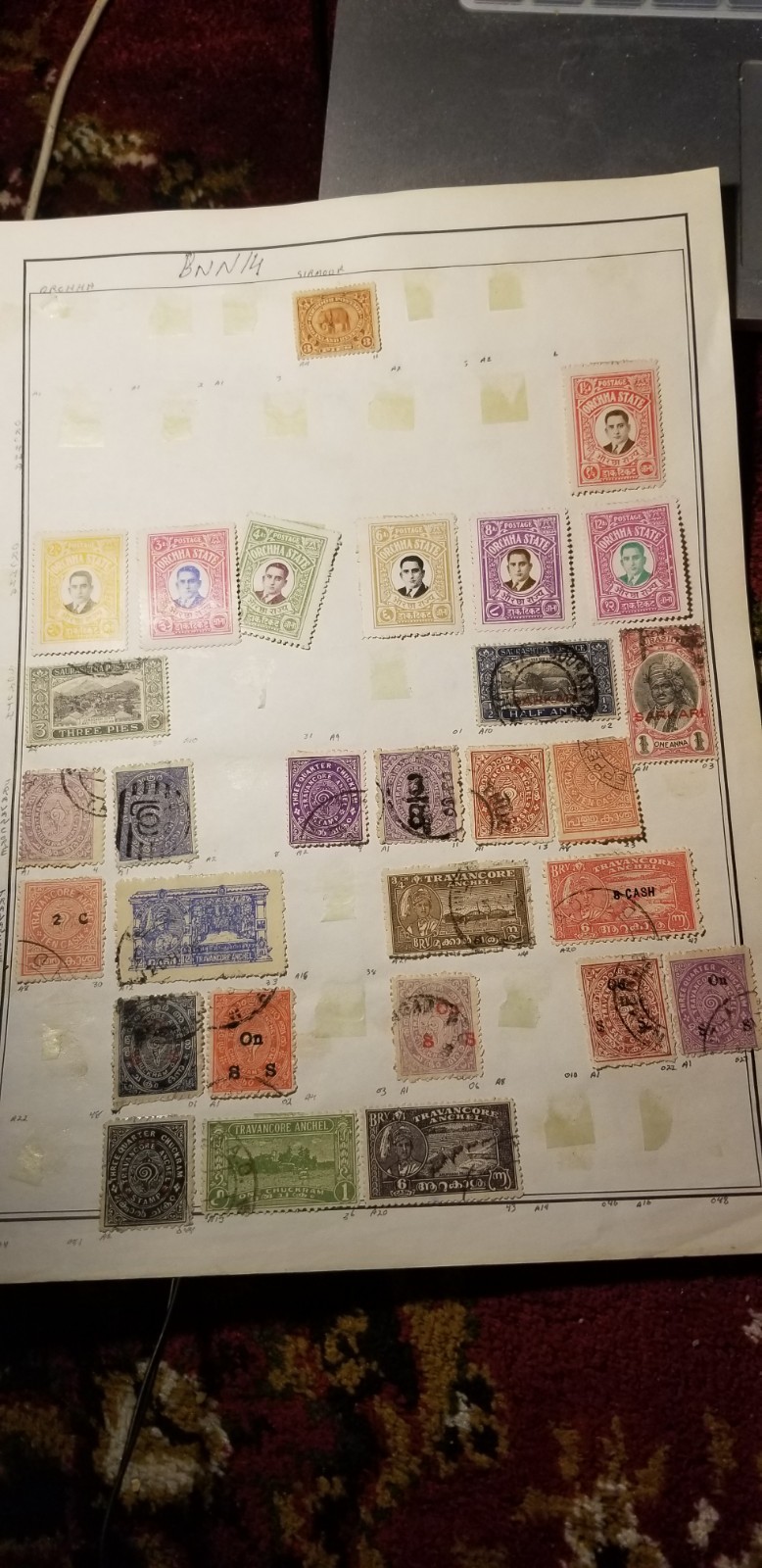 India Princely State Travancore Saurashtra Orcha Sirmoor Stamps India Princely State Travancore Saurashtra Orcha Sirmoor Stamps
