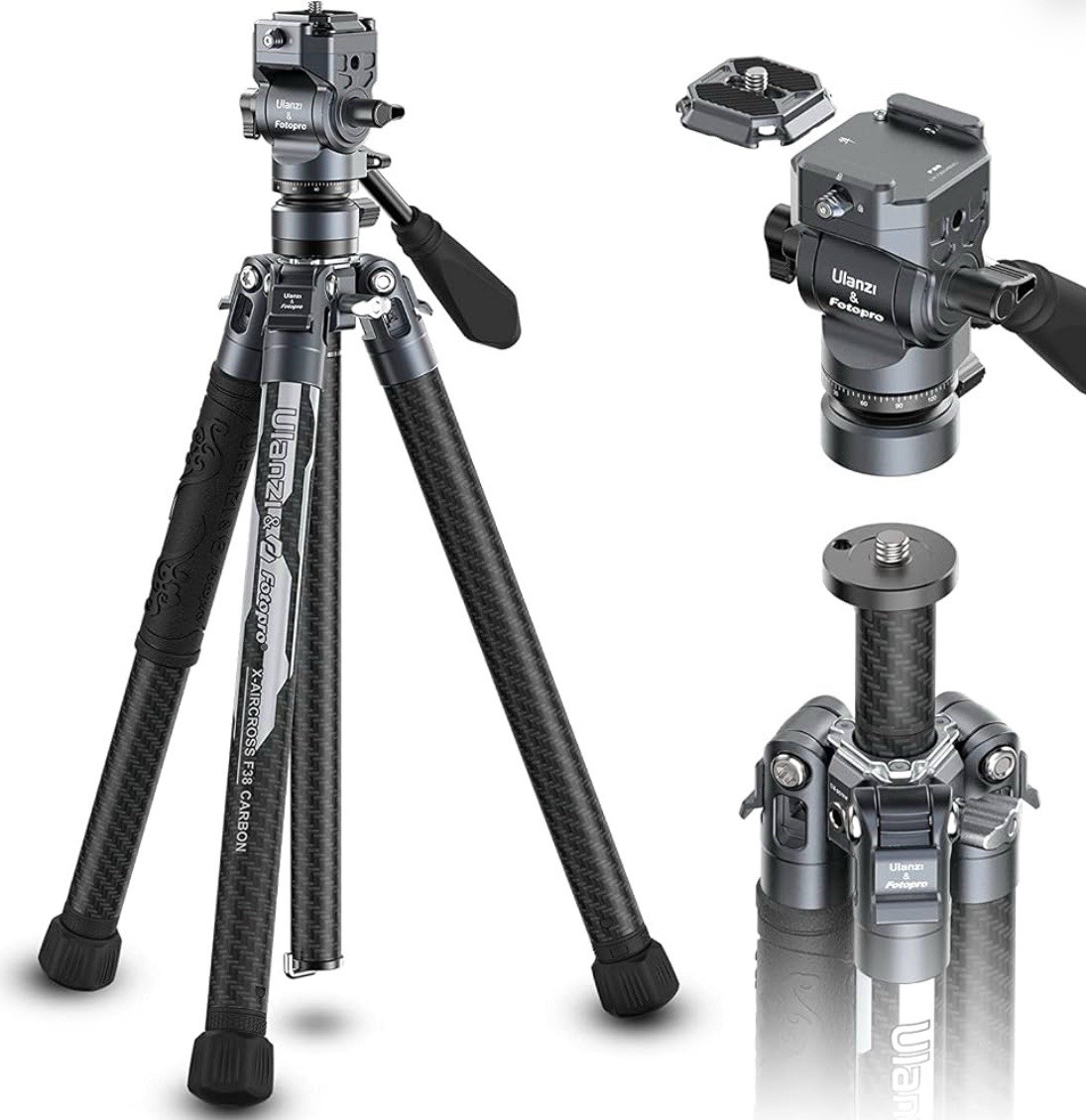 Ulanzi Fotopro X-Aircross F38 Quick Release Carbon Fiber Travel Tripod
